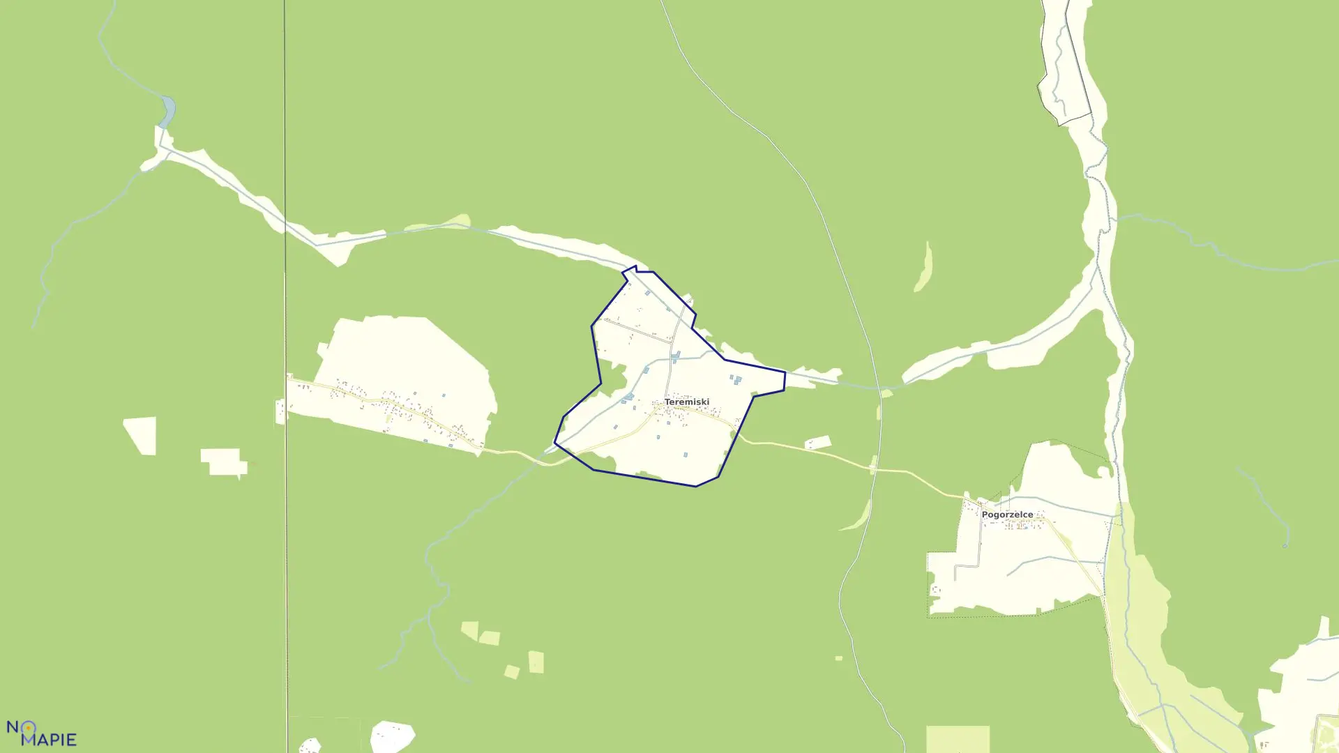 Mapa obrębu TEREMISKI w gminie Białowieża